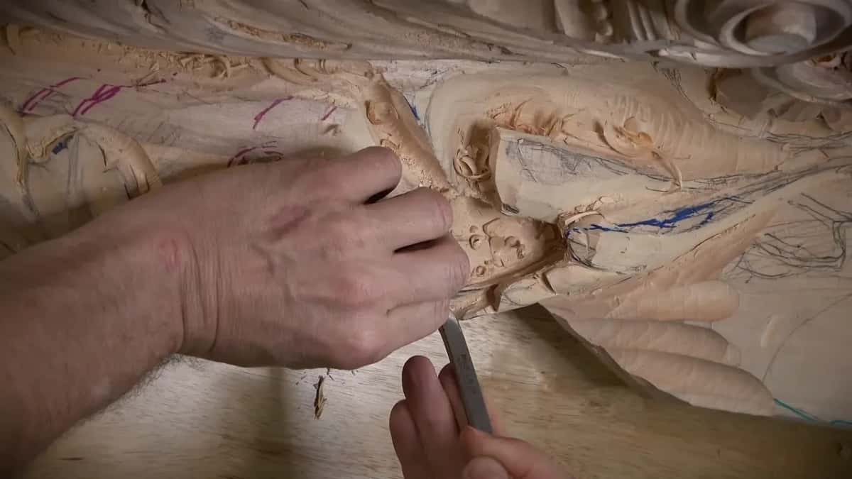 Gouge held upright
