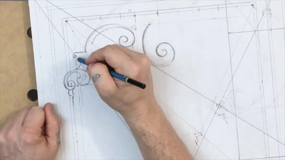A small spiral going in beside a larger one