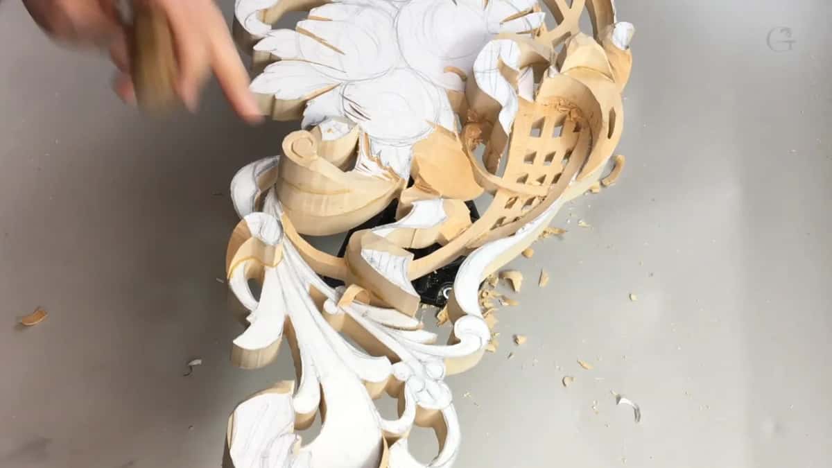 Blurred hand near the top edge