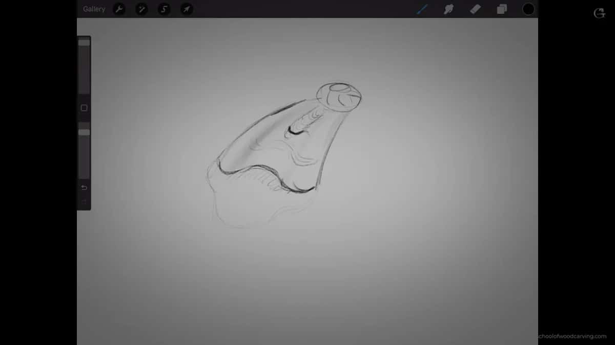 Shaded sketch on the tablet