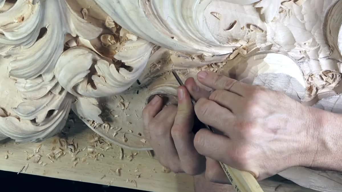 Close work at the scroll.