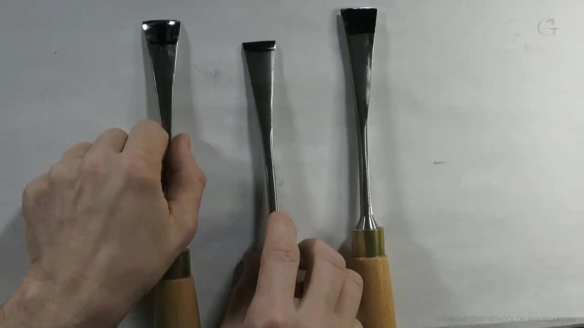Two hands on gouges